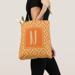 Bolso De Tela Patrón de diamante de tres tonos naranja Monogram