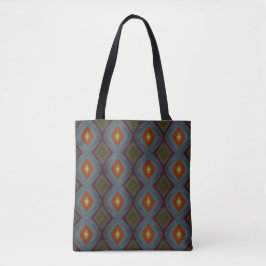 Bolso De Tela Patrón de diamante dibujado a mano con estilo grun