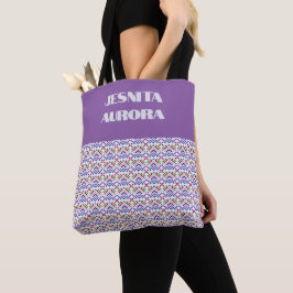 Bolso De Tela Patrón de diamante geométrico étnico pastel modern