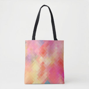 Bolso De Tela Patrón de diamante geométrico moderno colorido #12