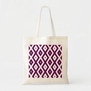 Bolso De Tela Patrón de diamante púrpura y blanco de ciruela