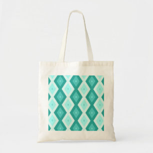 Bolso De Tela Patrón de diamante turquesa