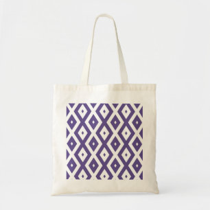 Bolso De Tela Patrón de diamante ultravioleta y blanco