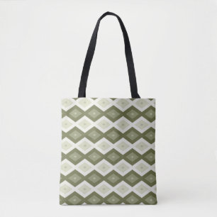 Bolso De Tela Patrón de diamante verde oliva