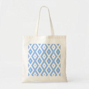Bolso De Tela Patrón de diamantes azul y blanco