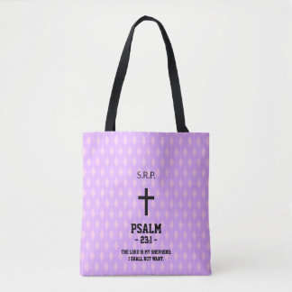 Bolso De Tela Patrón de diamantes malvas contra cristiano