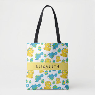 Bolso De Tela Patrón De Dinosaurios, Dinosaurios Cutos, Tu Nombr