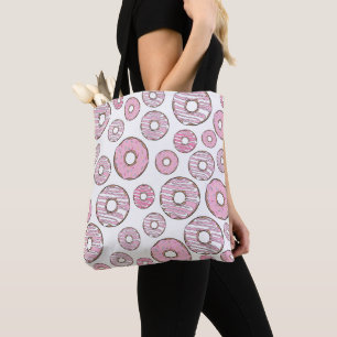 Bolso De Tela Patrón De Donuts, Donuts Rosados, Espolvorines