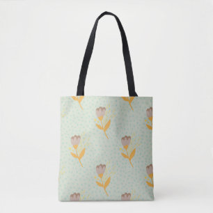 Bolso De Tela Patrón de doodle de flor folclórica sin costura de