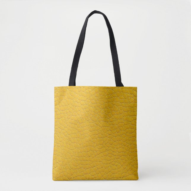 Bolso De Tela patrón de efecto de cuero amarillo (Anverso)
