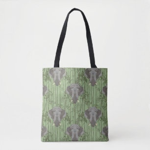 Bolso De Tela Patrón de elefantes blancos Lotus Majestic