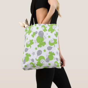 Bolso De Tela Patrón De Elefantes Verdes, Elefantes Cubiertos, E