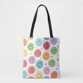 Bolso De Tela Patrón de Emoji Sonriente