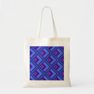 Bolso De Tela Patrón de escala de rayas azules y violetas