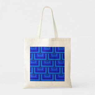 Bolso De Tela Patrón de escalas cuadradas de franjas azules