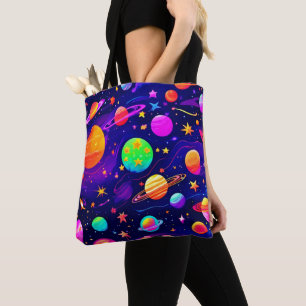Bolso De Tela Patrón de espacio colorido