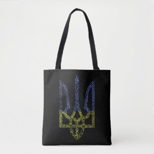Bolso De Tela Patrón de espiral de tridente de trízub del escudo