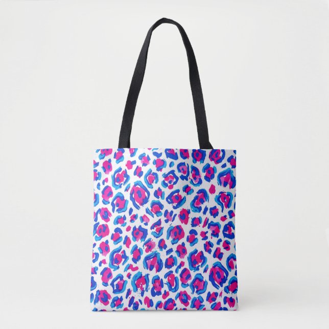 Bolso De Tela Patrón de estampado de leopardo neón (Anverso)