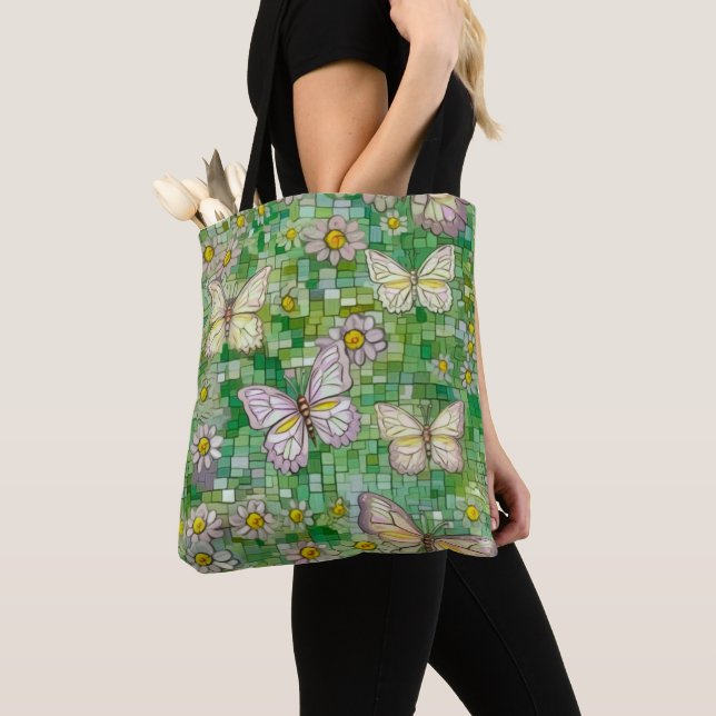 Bolso De Tela Patrón de estilo Boho Butterflies (Detalle)