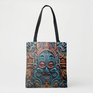 Bolso De Tela Patrón de estilo de arte de papel 3D tribal vivo