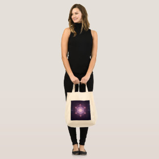 Bolso De Tela Patrón de estrella de geometría sagrada luminosa