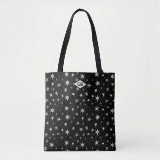 Bolso De Tela Patrón de estrella de plata celeste