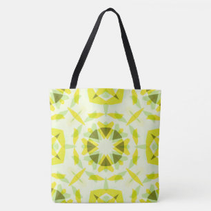 Bolso De Tela Patrón de Estrella Verde Amarillo Caprichoso Decor
