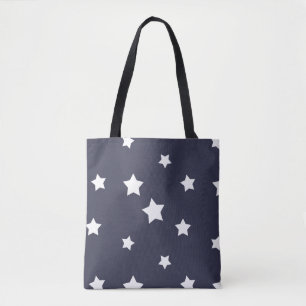 Bolso De Tela Patrón de estrellas blancas, Tote femenino aburrid