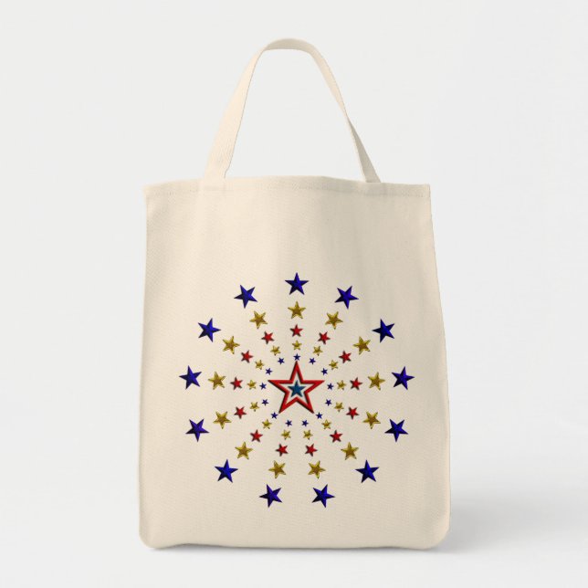 Bolso De Tela Patrón de estrellas patrióticas (Frente)