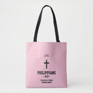 Bolso De Tela Patrón de estrellas rosas Biblia contra cristiano