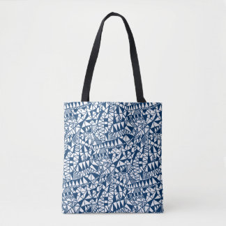 Bolso De Tela Patrón de estructura de locura 060423 - Azul estil
