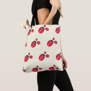 Bolso De Tela patrón de familia ladybug