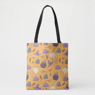Bolso De Tela Patrón de fantasmas y brujas de Halloween