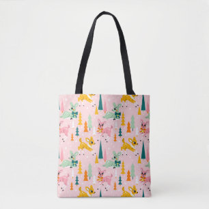 Bolso De Tela Patrón de festividad de los renos retro