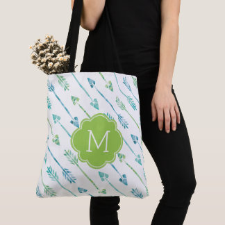 Bolso De Tela Patrón de flechas de color de agua monogramado