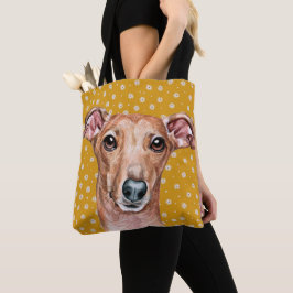 Bolso De Tela Patrón de flor blanca amarilla de Greyhound italia