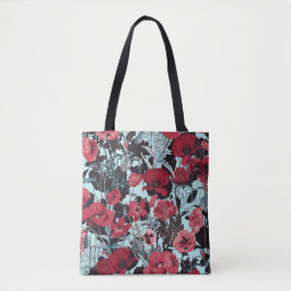 Bolso De Tela Patrón de flor de amapola