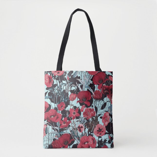 Bolso De Tela Patrón de flor de amapola (Anverso)