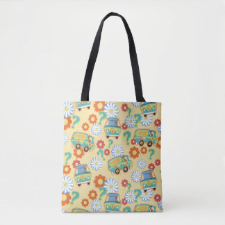 Bolso De Tela Patrón de flor de máquina de misterio Scooby-Doo