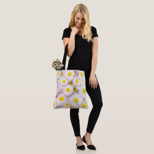 Bolso De Tela Patrón de flor de margarita rosada