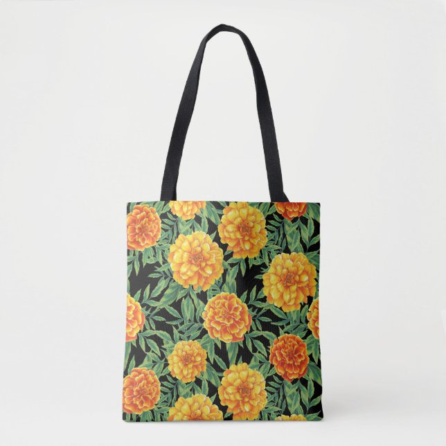 Bolso De Tela Patrón de flor de Marigold (Anverso)