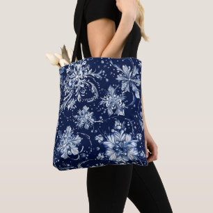 Bolso De Tela Patrón de flor de nieve en invierno