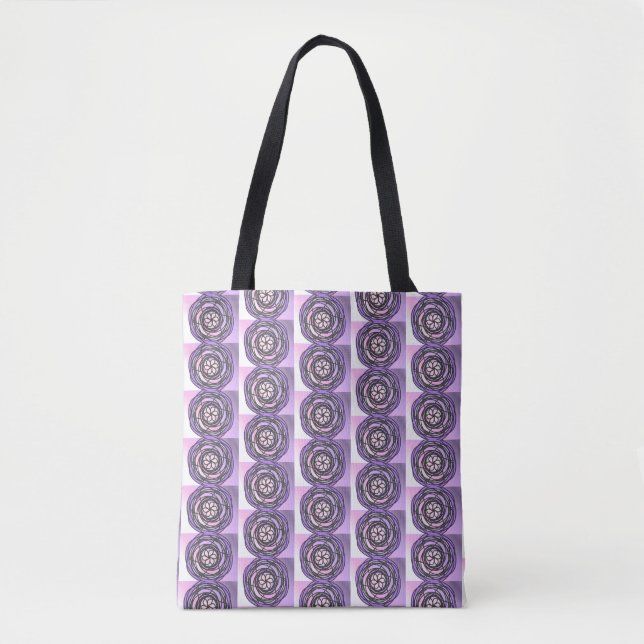 Bolso De Tela Patrón de flor de pasión púrpura (Anverso)