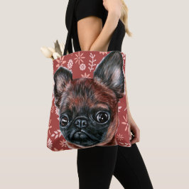 Bolso De Tela Patrón de flor de perro de griffon de Bruselas