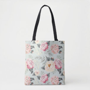 Bolso De Tela Patrón de flor del jardín rosa