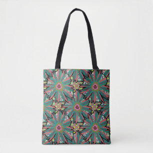 Bolso De Tela Patrón de flor vintage. Estilo Doodle, flor de pri