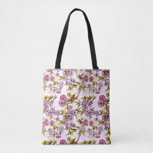Bolso De Tela Patrón de florecimiento del cerezo