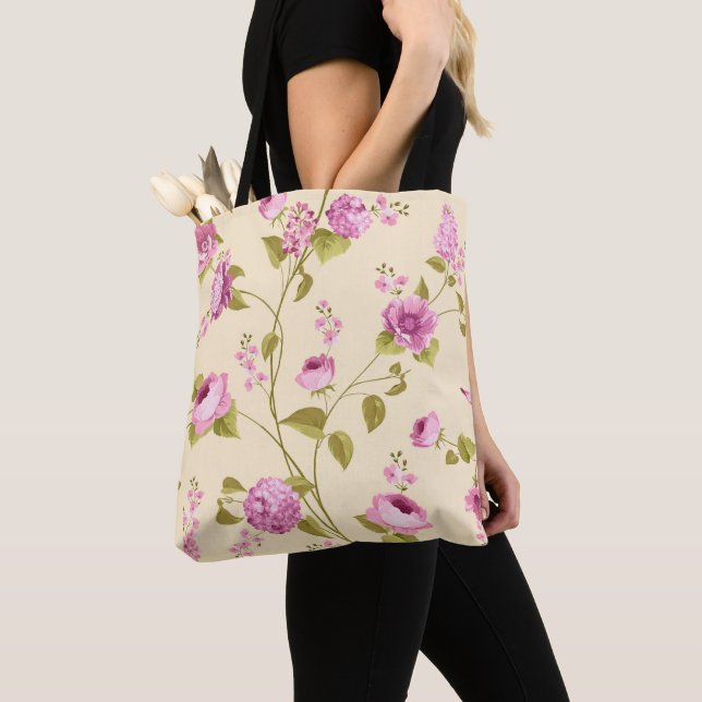 Bolso De Tela Patrón de flores 16 (Detalle)