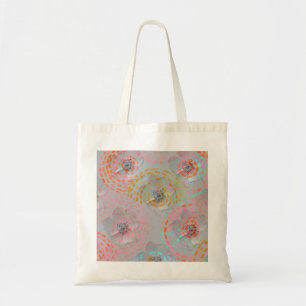 Bolso De Tela Patrón de flores coloridas con líneas gráficas pun