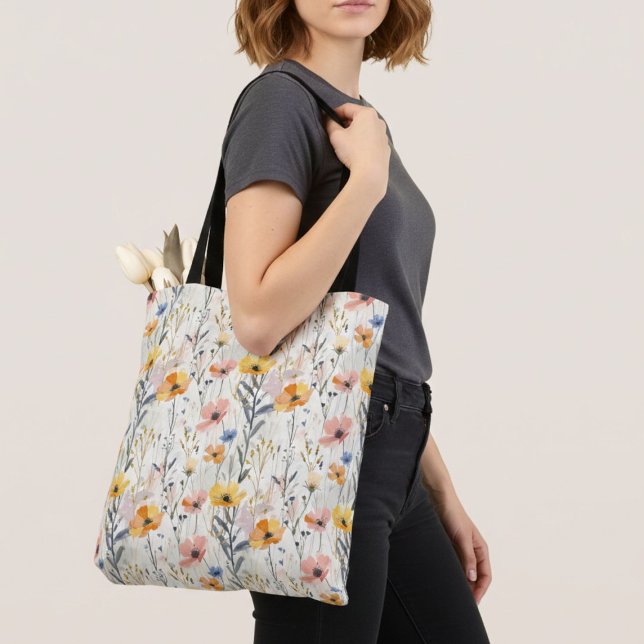 Bolso De Tela Patrón de flores de Gouache Meadow (Subido por el creador)